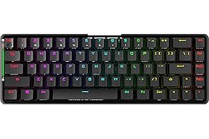 ASUS ROG Falchion NX 65% Wireless RGB Gaming Mechanical Keyboard | ROG NX Blue Clicky Switches, PBT Doubleshot Keycaps, Wired / 2.4G Hz, Touch Panel, Keyboard Cover Case, Macro Support,Black/ Gray