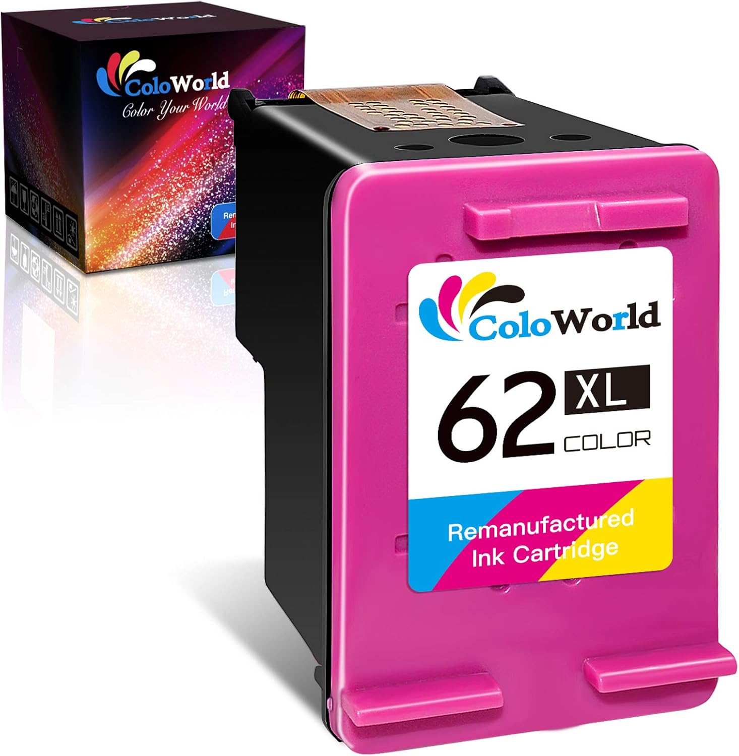 Cartouches D'encre Compatibles HP 62 XL, Noir Et Tricolore, Pack De 2, Greensky