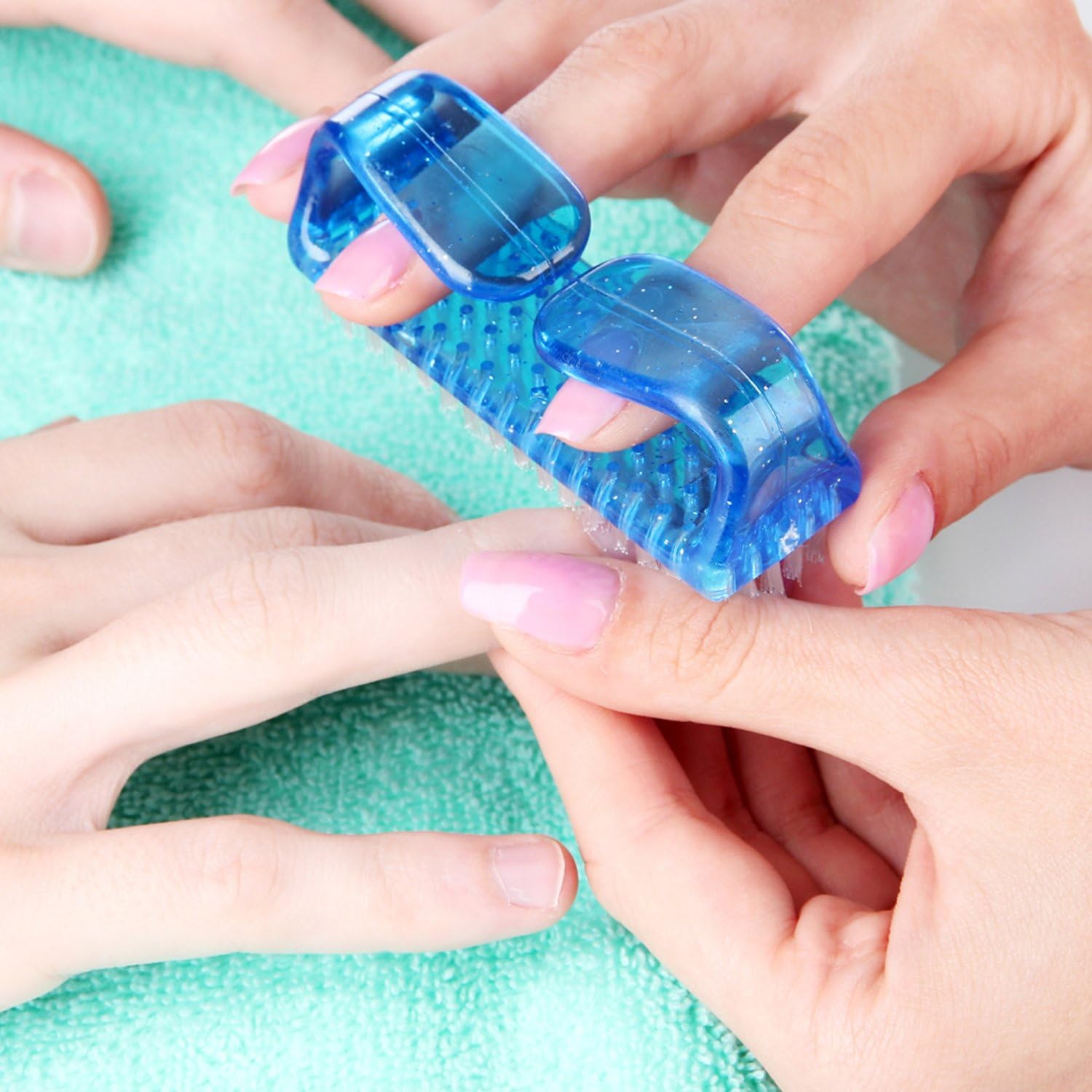 4 Pieces Handle Nail Brush Nail Hand Scrubbing Cleaning Brush (Large, Multicolor): Home Improvement