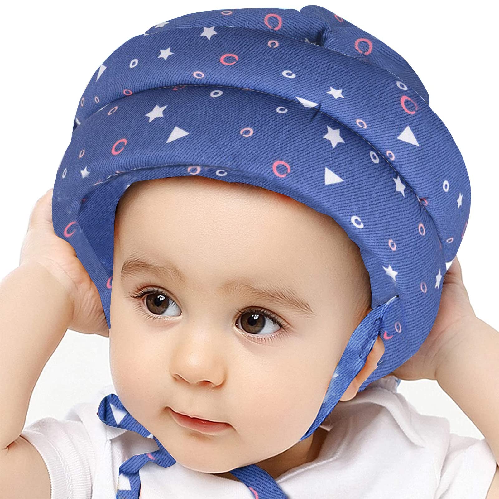 IULONEE Baby Helmet Infant Head Protector Adjustable Protective Hat Headgear Helmet for Toddler Learning to Climb Walk(Starry Blue)