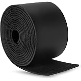 Ringsun 2 Inches Wide Black Flat Leather Straps for Crafts, Full Grain Leather Strips Cord String for Crafts, Tooling (2mm Thick 72.5 Inches Long)