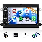 4G+64G Android 15 Car Stereo Radio for Ford F150 F250 F350 Fusion Edge Explorer Escape with Wireless CarPlay Android Auto, 7"