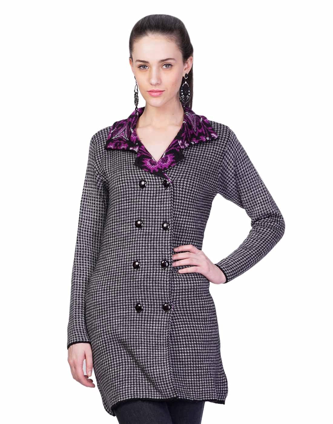 montrex gray designer long coat for women