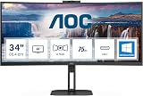 AOC CU34V5CW 34" Curved QHD 100Hz VA Monitor USB-C Docking 65W Webcam