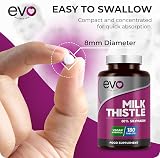EVO Nutrition Milk Thistle Tablets 80% Silymarin 180 Vegan UK Made view 5
