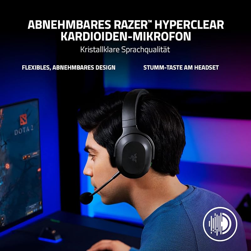 Barracuda X - Kabelloses Multiplattform-Headset für Gaming und Mobile Geräte (SmartSwitch Dual Wireless, Triforce 40mm, Mikrofon mit Nierencharakteristik, 50h Akku, USB-C) Schwarz