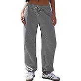 Ugerlov Women's Low Rise Fleece Lined Baagy Sweatpants 2026 Trendy Drawstring Lounge Casual Sweat Pants with Pockets