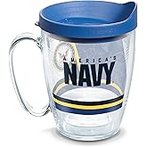 Tervis Navy Forever Proud Made in USA Double Walled Insulated Tumbler Travel Cup Keeps Drinks Cold & Hot, 16oz Mug, Classic