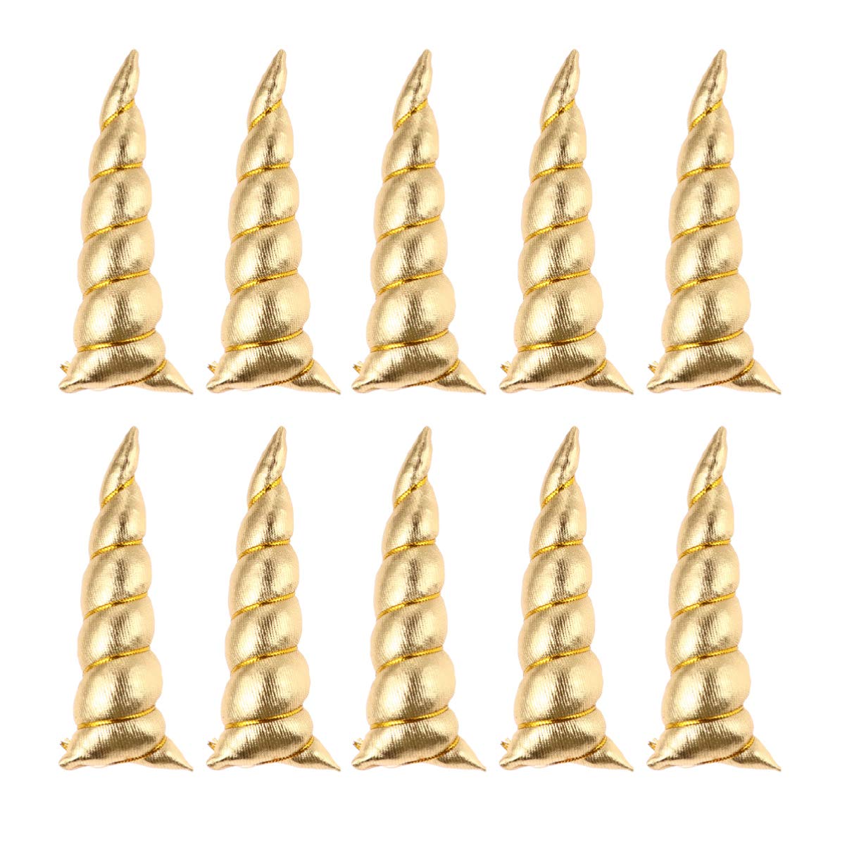 NUOBESTY 10pcs Unicorn Horn DIY Unicorn Headband Photo Prop Kids Girls Birthday Party Hair Accessories Golden