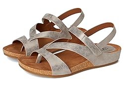 Eurosoft Women's Gianetta Flat Sandal, Silver/Gold, 7