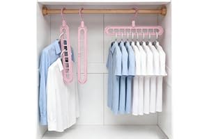 2 Pcs Space Saving Hangers for Clothes, Multi Clothes Hanger Organizer, 360° Rotating Hooks Closet Organizers and Storage Han