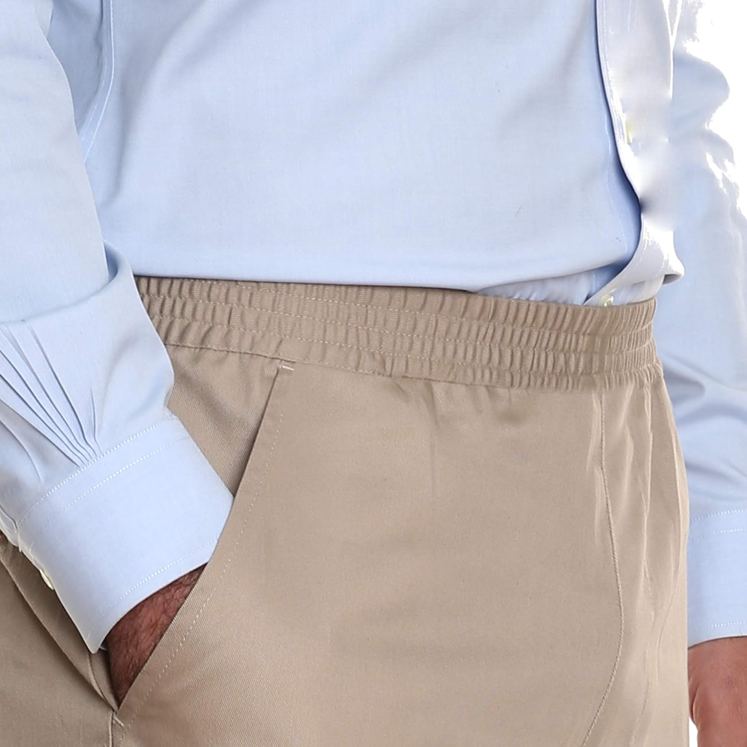 Pembrook Men's Full Elastic Waist Twill Casual Pant at  Men’s Clothing store