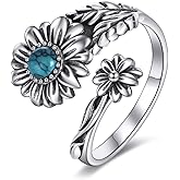 POPLYKE Sterling Silver Spoon Ring Vintage Thumb Rings Boho Adjustable Open Ring Statement Jewelry Gifts for Women