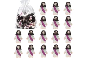 DoneJPee 50 Pcs Mini Jesus Figurines Toys, Religious Jesus Party Favors Doll Miniature Savior Figurines for Christ, Tiny Jesus Figurine Gift Toy for Easter Egg Stuffers (Purple)