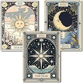 Axquilon 3 Pack Tarot Diamond Art Kits for Adults 12x16 inch | Tarot Diamond Painting Kits for Adults Beginner, DIY 5D Full Drill Gem Art for Home Wall Decor
