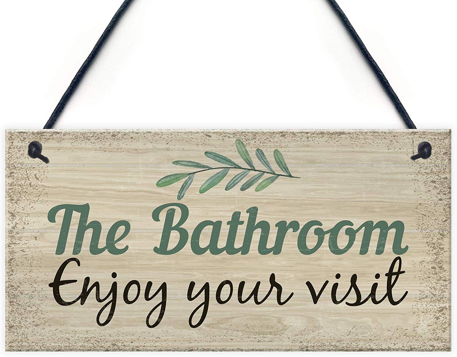 Meijiafei Bathroom Toilet Loo Welcome Shabby Chic Novelty Sign Novelty Wall Door Plaque Home Decor Gifts 10" X 5"
