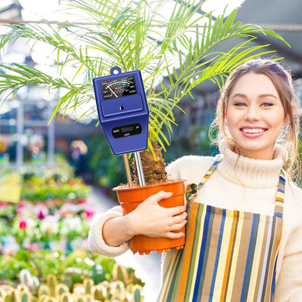 JeahoreKy Soil PH Meter, 3in1 Soil Test Kits With Moisture,Light And