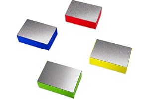 WURJHSONG Diamond Hand Polishing Pads(4Pcs) Diamond Sanding Blocks Reusable Foam Sanding Blocks for Sanding Concrete Glass Stone Granite Marble Tile Stone Trimming Deburring (Full Sand 4PCS (Mixed))