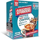 Smarter Snacks Protein Coffee, Espresso, Hot-Iced High Protein Coffee, 10/box
