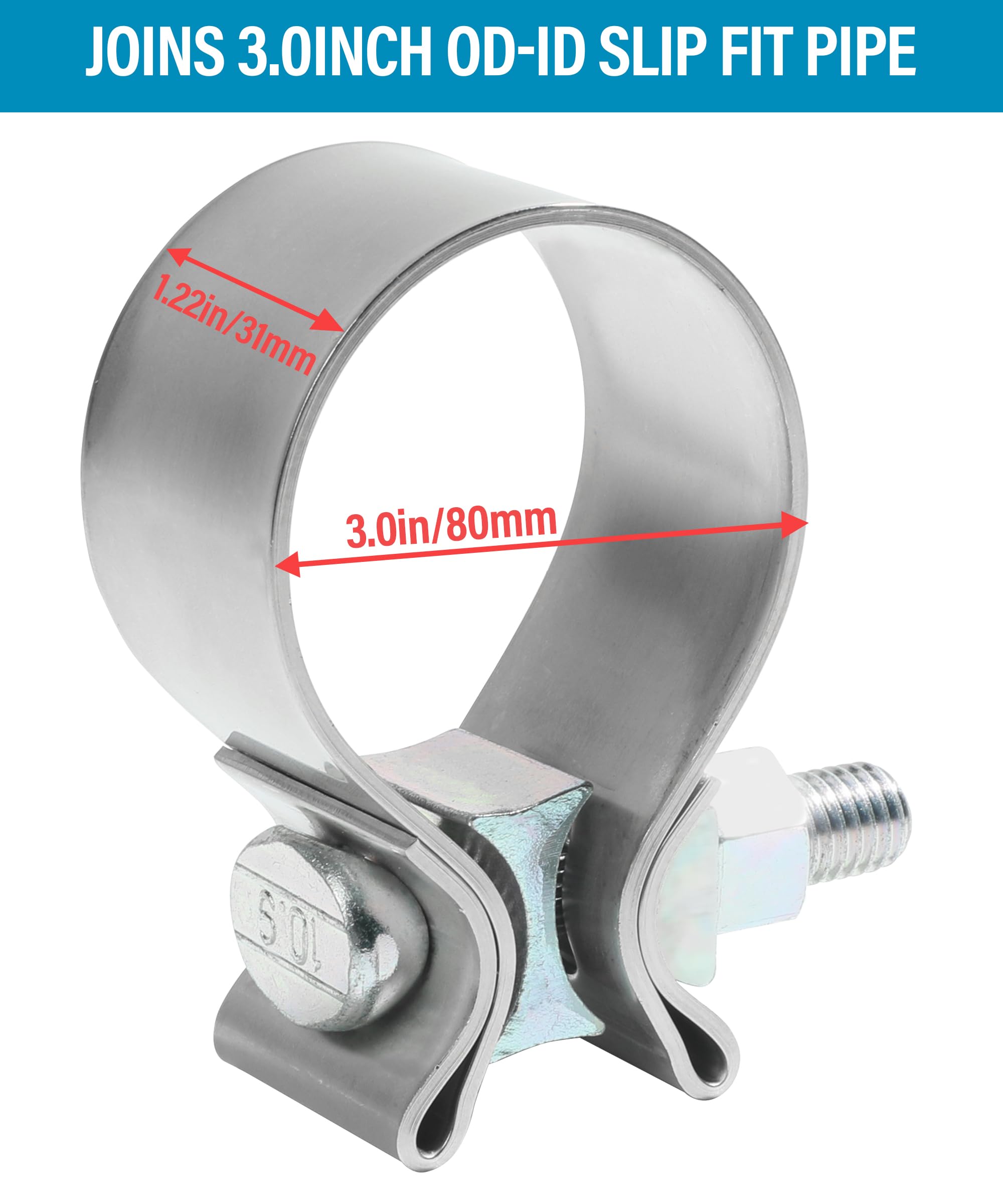 2.50 Inch Muffler Exhaust Pipe Clamp With Bolts | New Universal Fit Clamp For Automotive Exhaust Systems