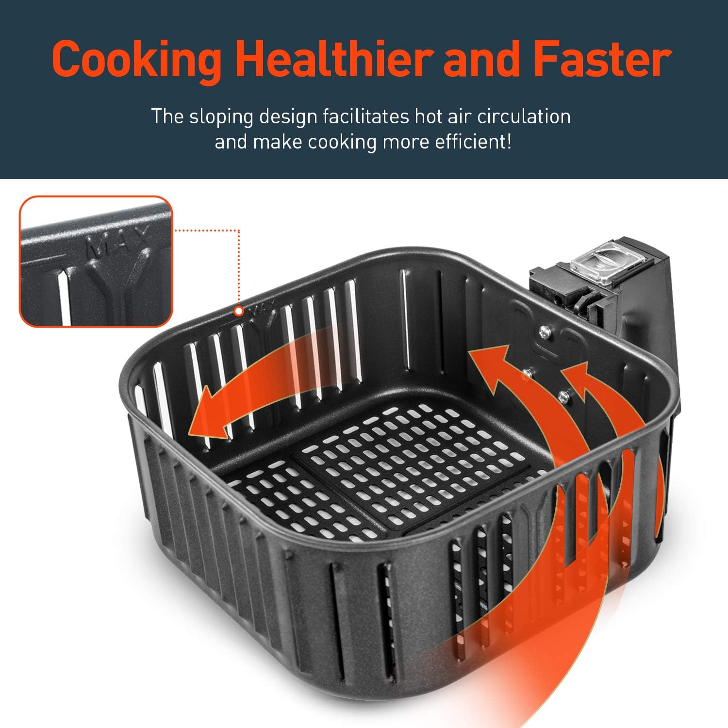 COSORI C158-FB Replacement 5.8QT Black CP158, CS158 & CO158 Air Fryers Non-Stick Fry Basket, Dishwasher Safe: Kitchen & Dining