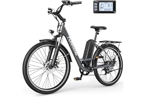 Funhang Electric Bike for Adults, 1000W Peak Ebike, 21.7MPH 50Miles City Cruiser Ebikes, 26" Step Thru Electric Bicycle with 48V Removable Battery, Adjustable Stem, Rear Rack, Front Suspension,7 Speed