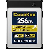 256GB CFexpress 4.0 Type B Memory Card with 3500MB/s Read Speed and 3400MB/s Write Speed, Suitable for RAW 8K/4K Video Recording