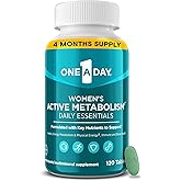 One A Day Women's Active Metabolism Daily Essential, Multivitamin for Women, Metabolism Support, Vitamins for Women with All 8 B-Vitamins, Vitamin D, Magnesium & More,120 Count