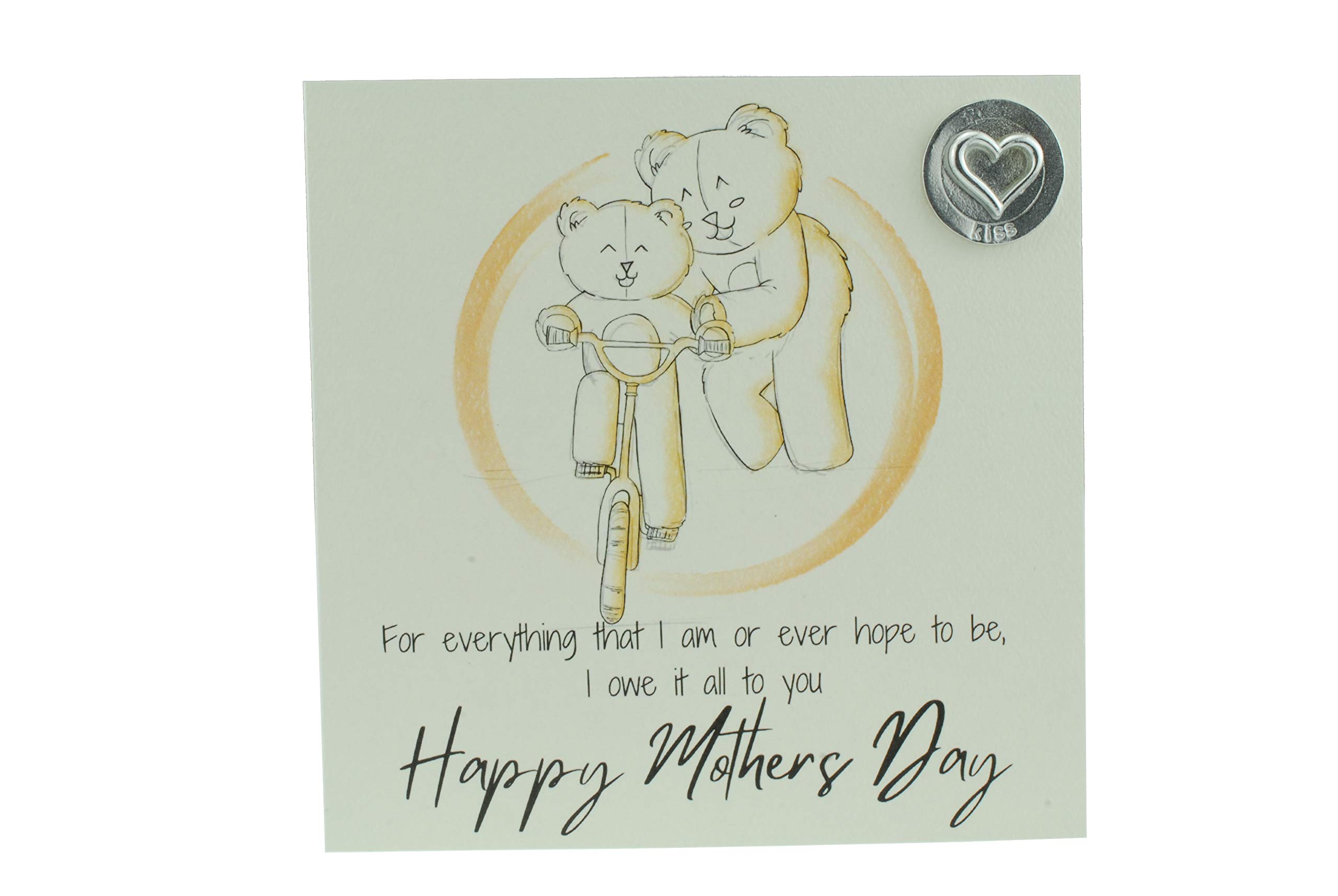 Thoughtful Mothers Day Card with Mum and Child Playing – Includes ‘Kiss’ Gift Token (gcmumbikek)