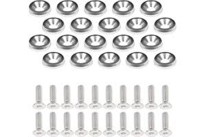 KOILONIO 20PCS M6×20mm CNC Aluminum Washer and Bolt Kit – 6-Color Engine Bay Dress-Up Fasteners for Fender, Bumper, Body Panels (SilverTone)