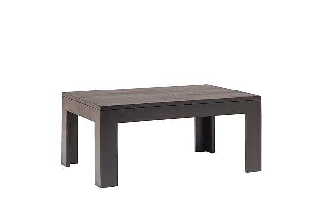 The Jaipur Living L Solid Wood Coffee Table (Ebony Finish, Dark Grey)