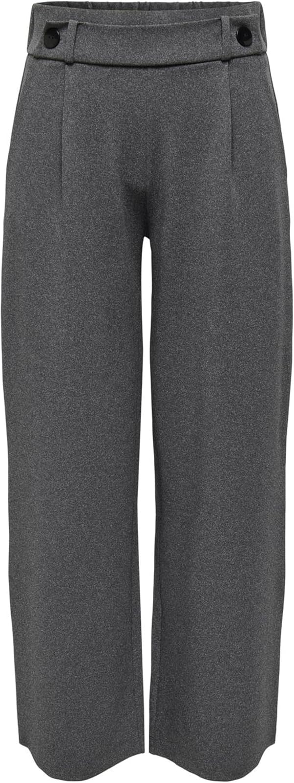 JDY Damen Jdygeggo New Long Pant JRS Noos Hose, Medium Grey Melange/Detail:Black Buttons, XL / 30L EU