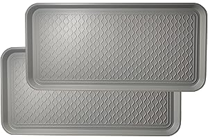FDGARDEN Large Multifunctional Boot Tray 2 Pack Boot Mat Washable Indoor or Outdoor Tray Mat Doormats for Shoes Boots Plants Pots Paint Tins Pet Bowls Car Storage, 30 x 15 x 1.2 Inches