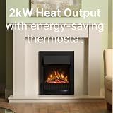 Dimplex Clement Optiflame Electric Fire Black LED Flame 9cm Inset 2kW Fan Heater view 9