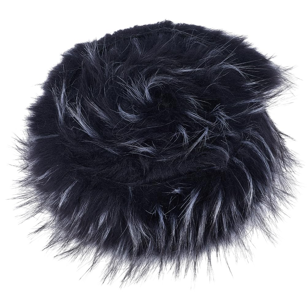 GORGECRAFT 13cm Wide Faux Fox Fur Artificial Wool Fabric 1.8M Long Christmas Shaggy Synthetic Plush Patch Fluffy Fuzzy Fur Scrap Trim Ribbon Sewing Fur Cuts for Crafts Halloween Santa Claus, Black