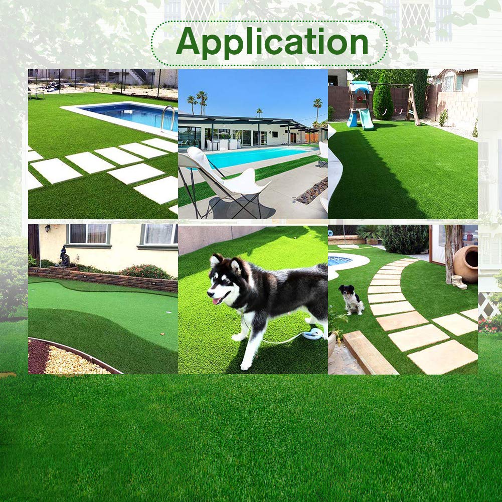 GL Artificial Turf Grass Lawn, 20MM Realistic Synthetic Grass Mat, Indoor Outdoor Garden Lawn Landscape for Pets,Fake Faux Grass Rug with Drainage Holes 3.3 FT x5 FT(16.5 Square FT)