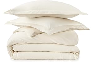 Whisper Organics Duvet Cover - 100% Organic Cotton Duvet Cover - 300 Thread Count Sateen Weave - GOTS Certified, Color Natural (Full/Queen Size)