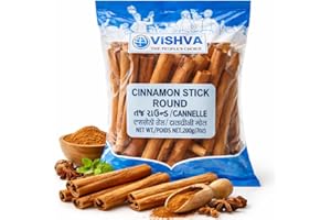Vishva Cassia Cinnamon Sticks Whole 200g (7 oz) | Natural Indian Cassia Bark Quills for Cooking Baking Tea Mulled Drinks Pick
