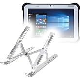 BoxWave Stand and Mount Compatible with Panasonic Toughpad FZ-G1 - Compact QuickSwitch Stand, Portable Multi Angle Viewing Foldable Riser - Metallic Silver