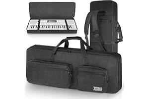 XIDIHF 49 Key Keyboard Gig Bag – 10mm Padded Full Protection with Adjustable Straps, 4 Pockets for Accessories, Electric Piano Case (33.8''X13.8''X4.3'')