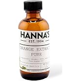 Orange Extract Pure, Hanna's Gourmet Est. 1994, Premium Quality, 2 fl oz Glass Jar