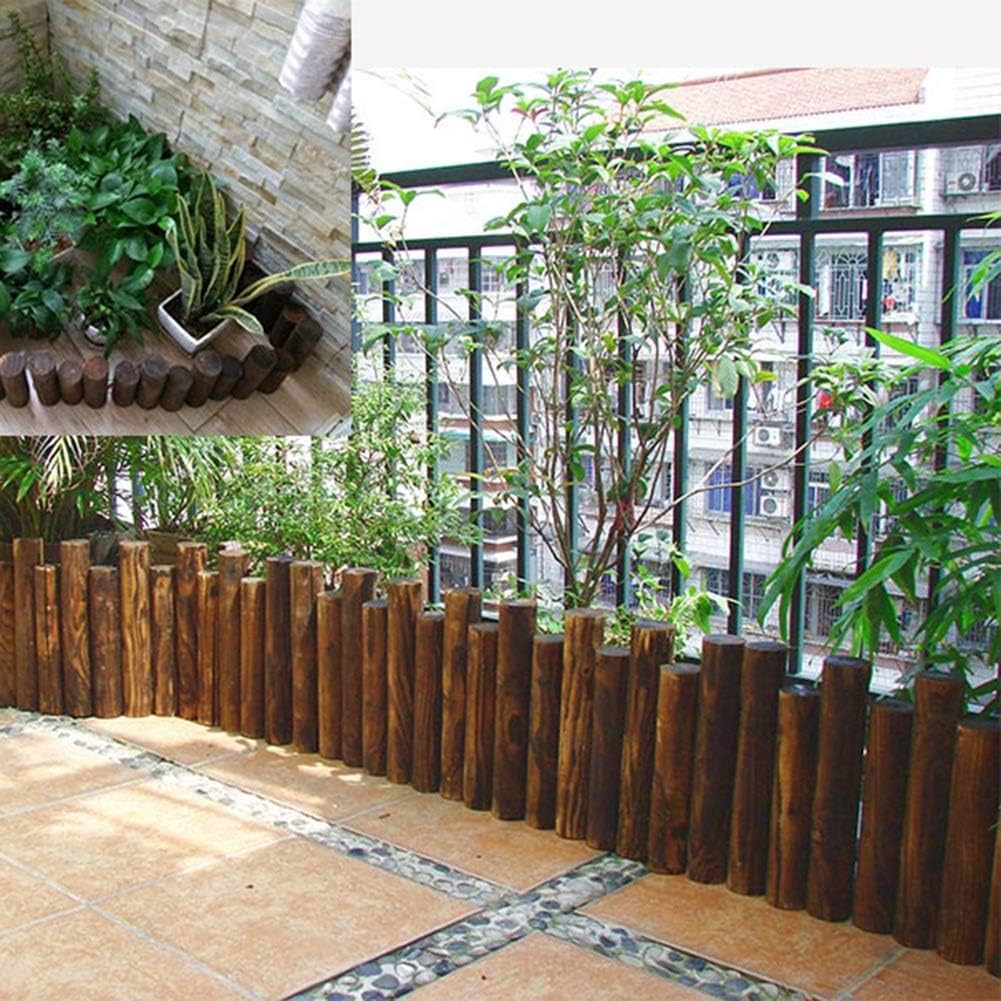 ZHANWEI Valla de jardín De Madera Estaca Redonda Bordura de jardín ...