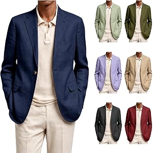 jxsoyen Blazer for Men Casual Sport Coat Notch Lapel Suit Jacket | Notch Lapel Blazer,Button Front Sport Coat,Business Casual