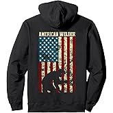 Welding Patriotic Distressed USA American Flag gift Welder Pullover Hoodie
