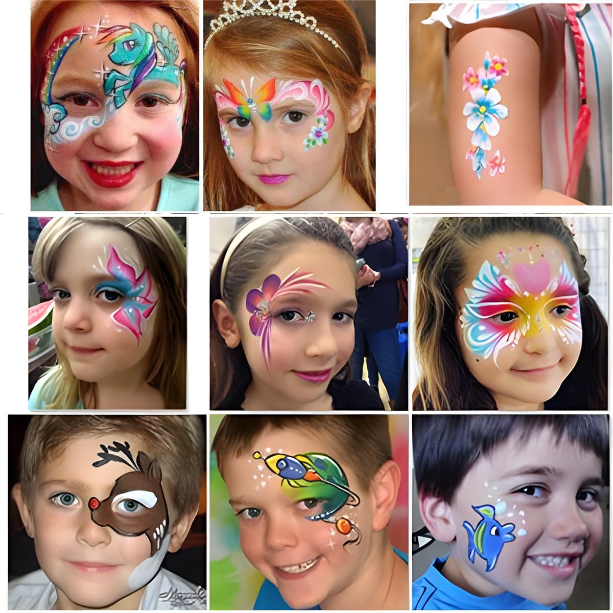 39 Colors Face Paint Kit For Kids: Professional Face Painting Kit with 6 Stencils and 13 Brushes - Water Activated Facepaint Makeup Kit - Non Toxic Face Paint for Halloween and Christmas