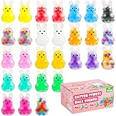 28Pack Easter Squishies,Easter Bunny Stress Balls for Adults,Easter Basket Stuffers,Bulk Squishy Easter Toys Stress Relief Fidget,Easter Egg Fillers Party Favors Gifts
