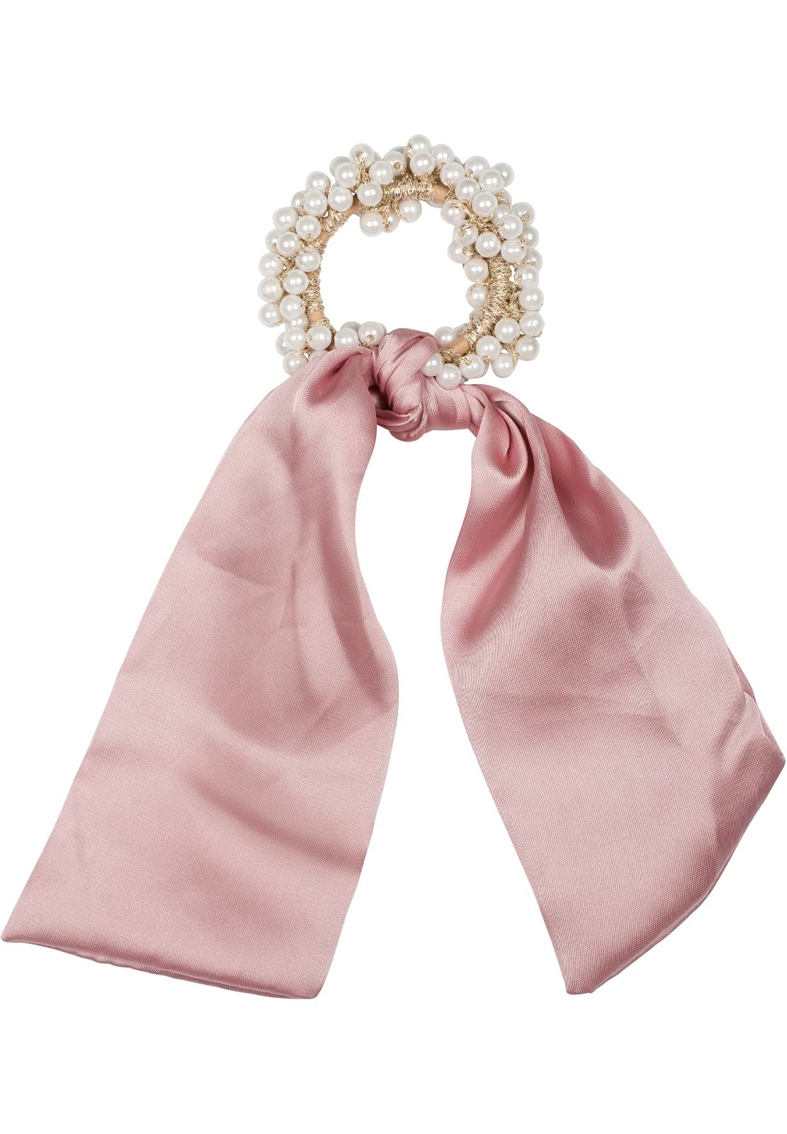styleBREAKER Ladies Beaded Hairband with Satin Bow, Elastic, Scrunchie, Braid, Satin Ribbon, Hairband 04027037, Colour:Old Rose