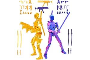 KLURSY (Assembly Completed) T13 Action Figure Set, Titan 13 Action Figures, 3D Printed Dummy 13 Multi-Jointed Movable Robot Toy, Diy Lucky 13 Action Figure for Kids Adult Christmas Birthday Gifts (B&G)