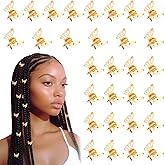 Ouligay 30 Pcs Gold Butterfly Hair Clips for Women,Hair Rings for Braids Accessories,Hollow Butterfly Metal Claw Clips Strong Hold,3D Gold Jewelry for Women Fashion Styling