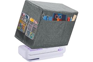 Boczif Sewing Machine Cover with Accessories Storage Pockets and Side Handle, Sewing Dust Cover Compatible with Most Standard Singer Brother Machines(Grey)